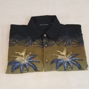 Pierre Cardin Hawaiian Style Mens Shirt Size Large